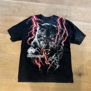 Darc Sport Black Graphic Wolf Lightning Tee